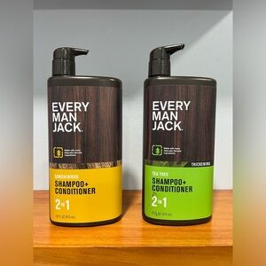 EVERY MAN JACK NEW 2 In 1 Shampoo + Conditioner LOT OF 2, 16oz Each BRAND NEW